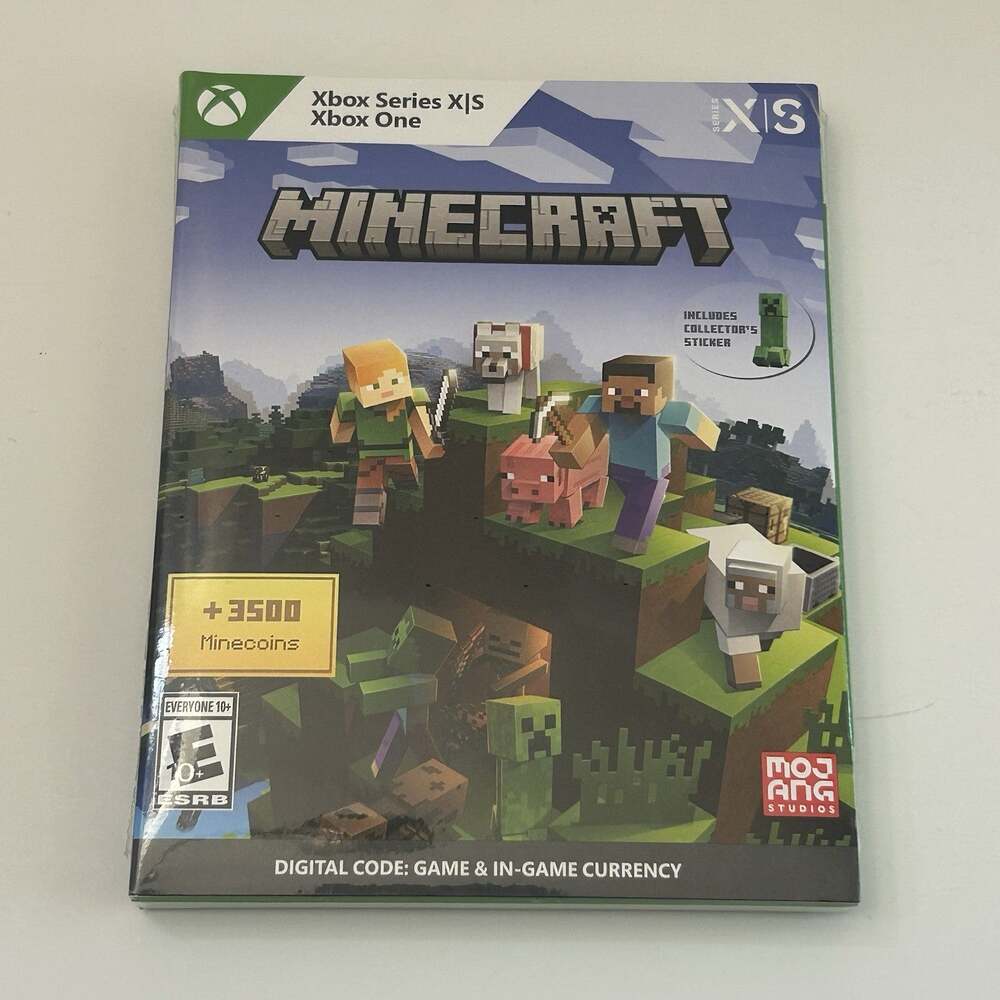 Minecraft with 3500 Minecoins Code in Box, No Disc Xbox Series X/S, Xbox One NEW
